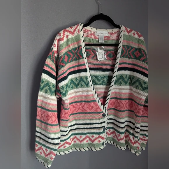 Vintage Paris sports club women's v-neck sweater button front size large - Picture 3 of 4